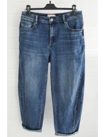 O-Shape Jeans blau mit weitem Bein und seitlichen Einsätzen für Damen