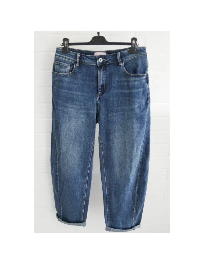 O-Shape Jeans blau mit weitem Bein und seitlichen Einsätzen für Damen