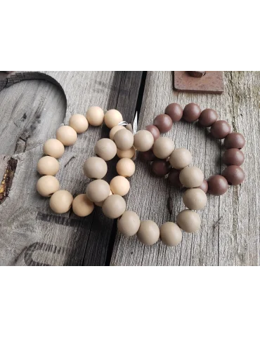 Giuno Armband Holz Perlen natur Kunststoff...