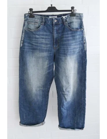 Damen Jeans im Used-Look mit geradem Schnitt und umgeschlagenem Saum