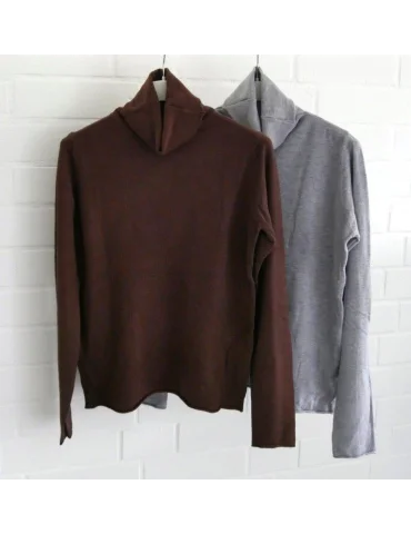 ESViViD Damen Rollkragen Pullover grau mit...