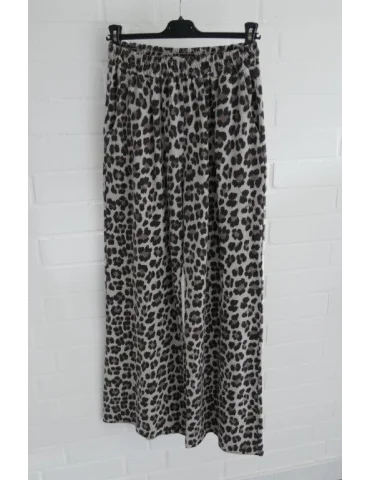 Marlene Palazzo JogPants Damen Hose beige schwarz taupe Leo mit Baumwolle