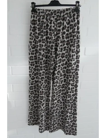 Marlene Palazzo JogPants Damen Hose beige schwarz taupe Leo mit Baumwolle