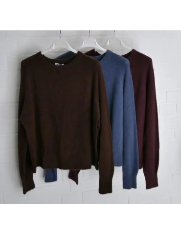 Mehrere Farben des Klassischen Damenpullover in jeansblau mit Rundhalsausschnitt