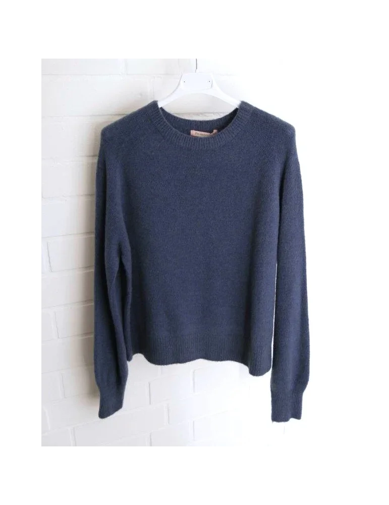 Klassischer Damenpullover in jeansblau mit Rundhalsausschnitt