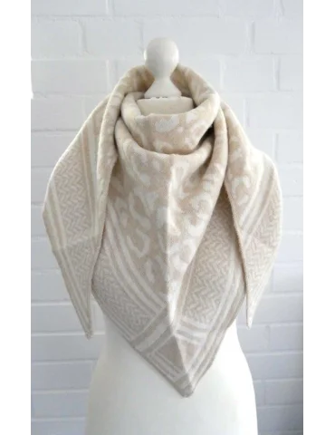 Beige-Offwhite Dreiecksschal – Modisches Damenaccessoire