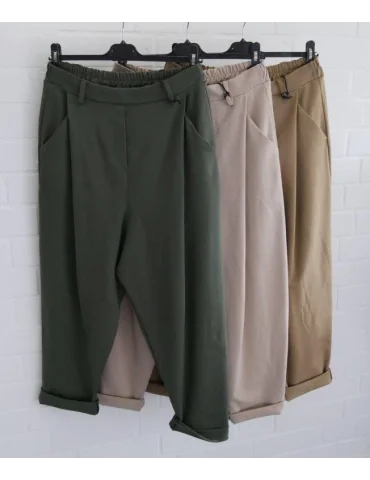 Xuna Damen Hose Baggy Jersey oliv grün uni Onesize 38 - 42 62562