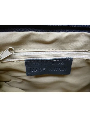 Tasche Clutch Bag Schultertasche Echtes Leder grau grey Made in Italy