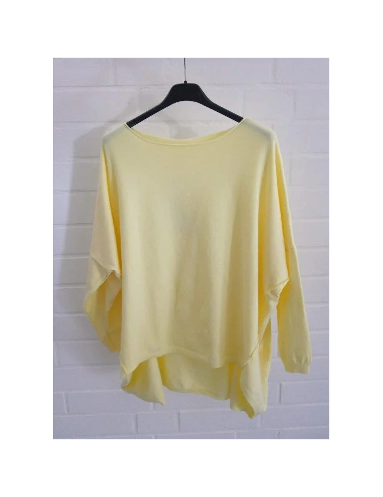 Damen Vokuhila Pullover hellgelb