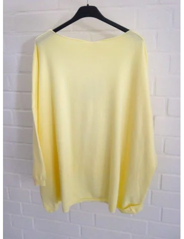 ESViViD Damen Pullover hellgelb B-Ware Rundhals Onesize ca. 38 - 46 mit Viskose 2232