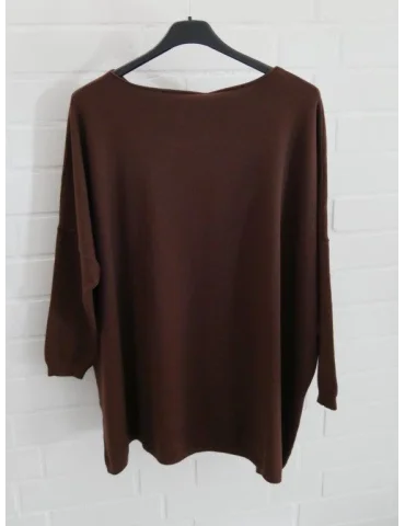 ESViViD Damen Pullover kakao braun Rundhals Onesize ca. 38 - 46 mit Viskose 2232