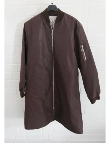 Damen Bomber-Mantel Lang -  | Braun