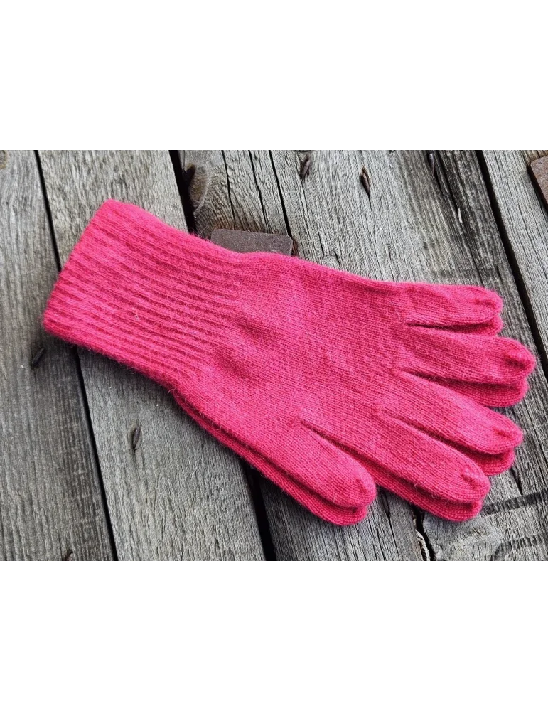 Damen Fingerhandschuhe pink auf Holzuntergrund