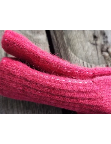 Damen Handschuhe Fingerhandschuhe pink Viskose Kaschmir HS 100