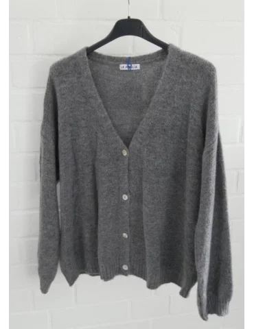 Anthrazitfarbene Cardigan – weicher Strick mit Knopfleiste