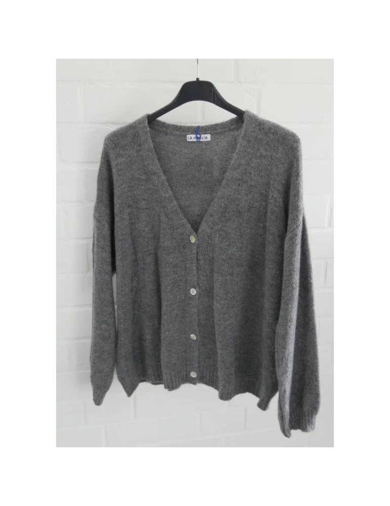 Graue Cardigan – weicher Strick mit Knopfleiste