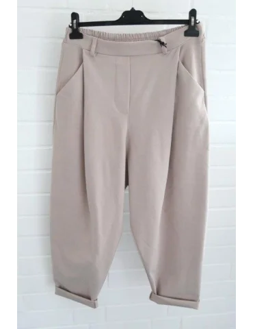 Beige Damen Baggy Hose mit tiefem Schritt