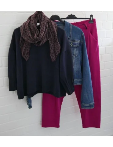 Xuna Damen Hose Baggy Jersey beere uni Onesize...