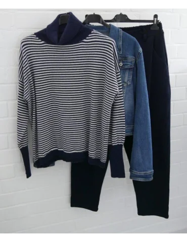 ORMI Jeansjacke Damen Jacke Jeans blau mit Baumwolle und Abrieb