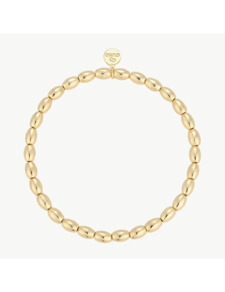 Goldfarbenes Modeschmuck Armband für Damen mit länglichen Perlen