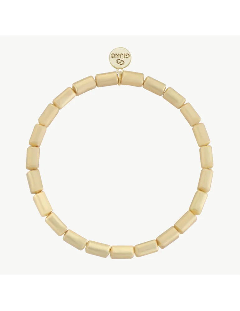 Damen Armband in mattem goldfarben aus aufgereihten Röhrchen