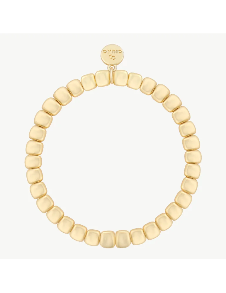 Mattgoldenes Würfelarmband mit Charm