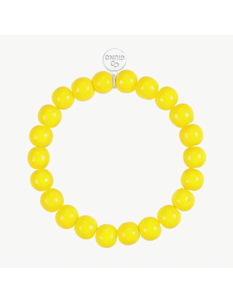 Gelbes Perlenarmband aus Holz