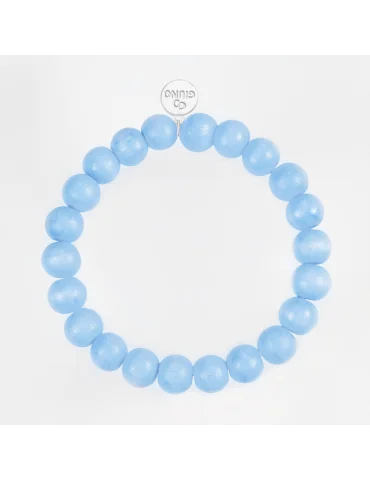 Hellblaues Damen Perlenarmband aus Holz