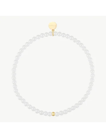 Perlenarmband 1 mm mit einer goldfarbenen Kugel