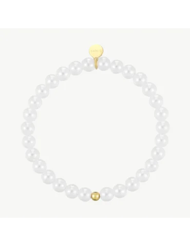 Perlenarmband 3 mm mit einer goldfarbenen Kugel