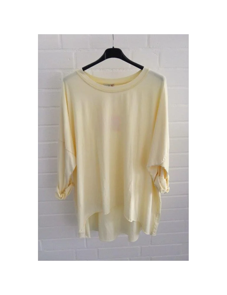 Hellgelbes Oversize Shirt mit langen Ärmeln