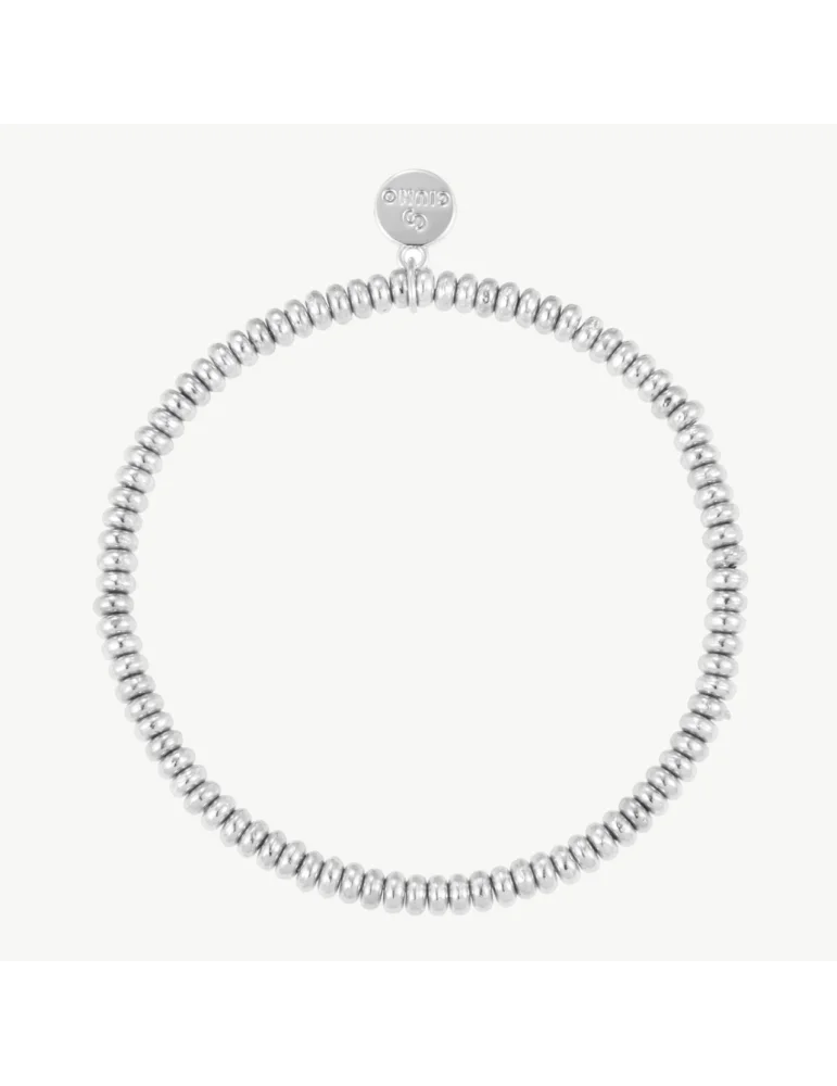 Silberfarben glänzendes Armband für Damen mit kleinen Plättchen