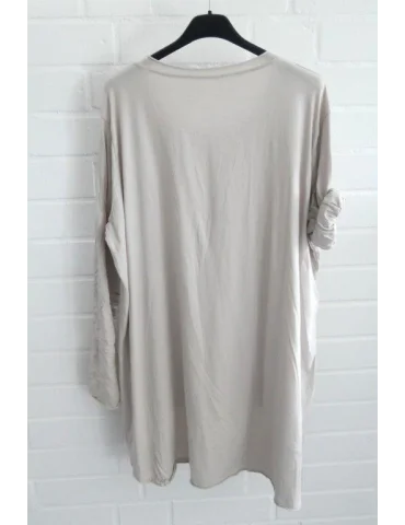Damen Oversize Plussize Shirt langarm beige...