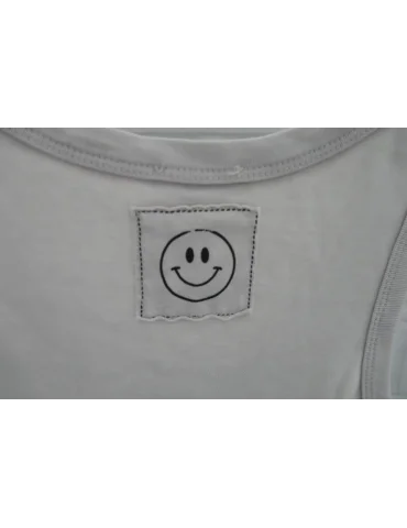 Damen Top Shirt beige Baumwolle "Smiley" Applikation Onesize 36 - 42 2689