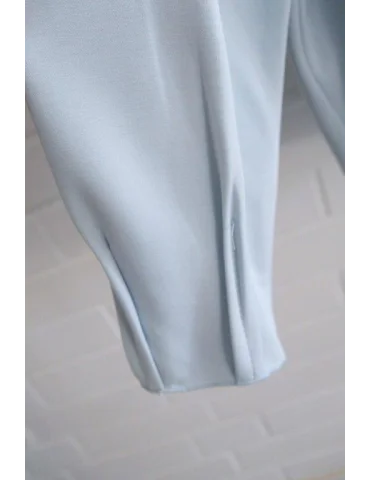 Ärmeldetails eisblaues Sweatshirt