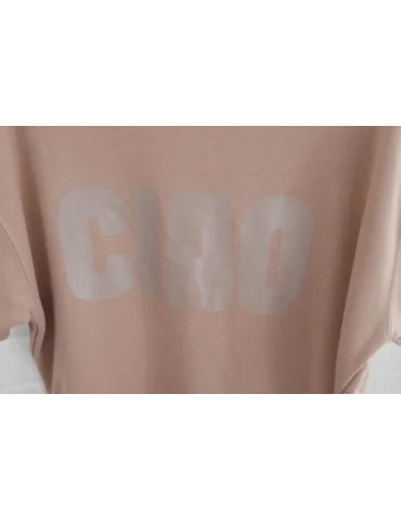 Schlammfarbenes Damen Sweatshirt CIAO Print