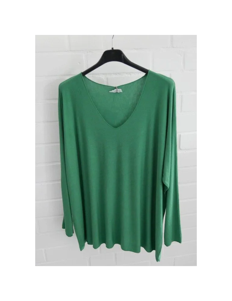 Langarm Oversize Shirt mit V-Ausschnitt