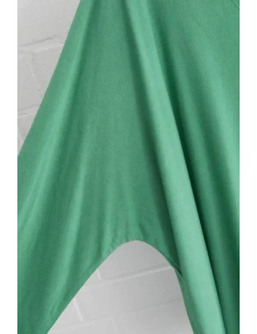 Damen Basic Shirt langarm grasgrün matt uni mit Viskose Onesize ca. 38 - 46 100LA