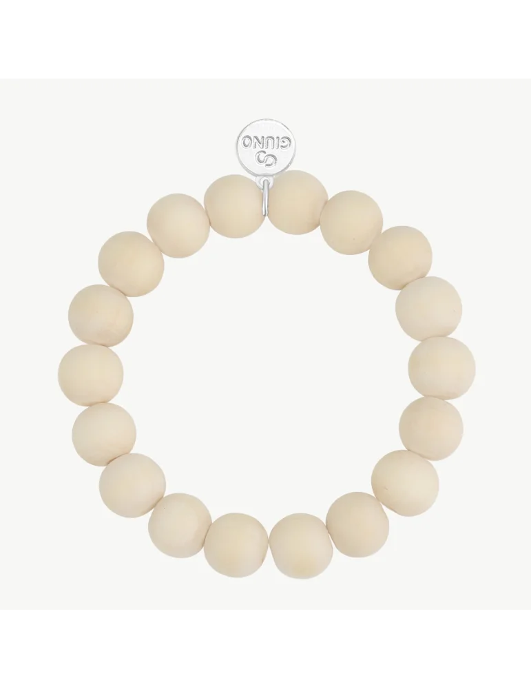 Naturfarbenes Holzperlenarmband für Damen und Herren