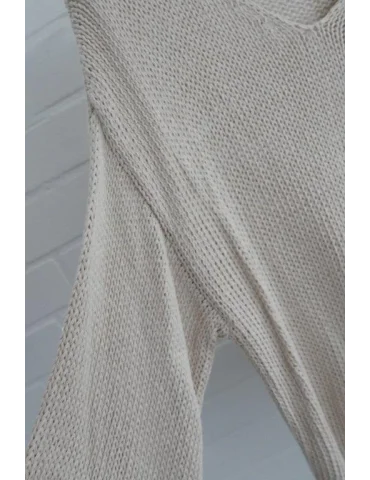 V-Neck Strickpullover Beige – Jetzt bei stiltrend shoppen
