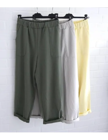 Trendige Damen Barrel Jogger oliv uni mit...