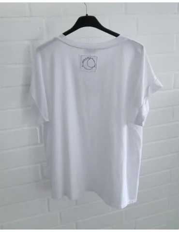 Rückansicht Hellgelbes Damen T-Shirt mit Rundhalsausschnitt auf schwarzem Kleiderbügel