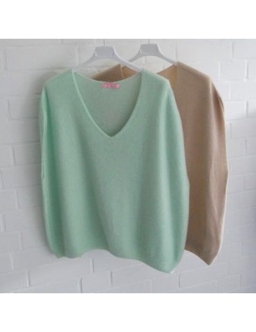 Damen Pullunder Plussize V-Ausschnitt hellblau mit Alpaka Onesize 38 - 46 AP2343