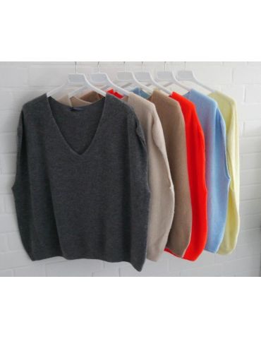 Damen Pullunder Plussize V-Ausschnitt hellblau mit Alpaka Onesize 38 - 46 AP2343