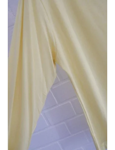 Damen Shirt langarm weiter gelb uni mit Viskose Wellen Onesize 38 - 42 8415V