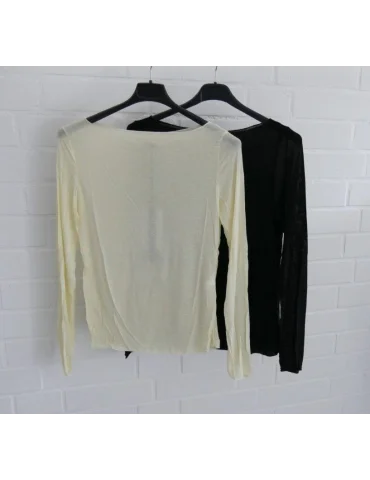 Longsleeve gelb uni mit Rundhals - Trendiges Unterziehshirt