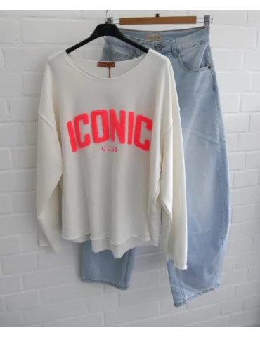 Weißes Langarmshirt ICONIC – Trendy Look