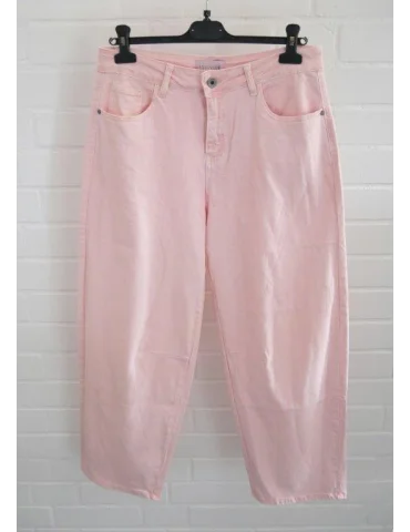 ESViViD Jeans Hose Damenhose O-Shape weites Bein rose mit Baumwolle 8059