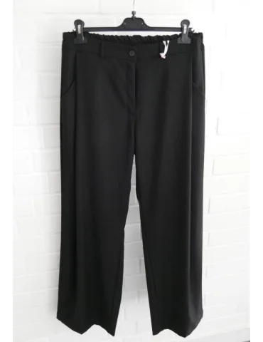 ESViViD schicke Damen Marlene Palazzo Hose schwarz black uni 7872