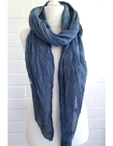 XXL Schal Tuch blau verwaschen 100% Baumwolle...